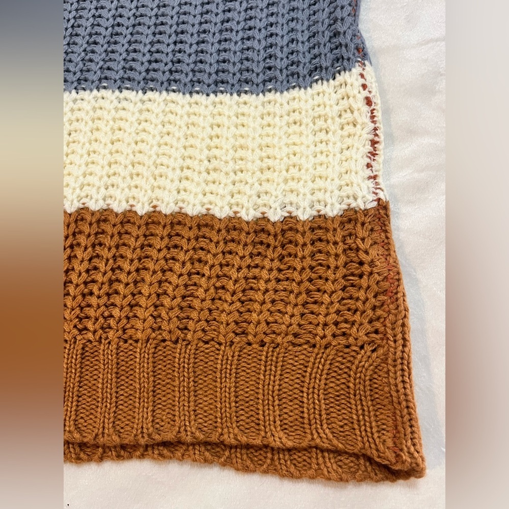 Hem & Thread Striped Multicolor Women's Fall Autumn Cozy Sweater Size Large - Picture 14 of 16